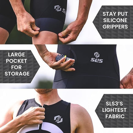 SLS3 Men's FX Race Suit, Raven Black/Icy White (Small)