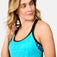 Women's Textured Mesh Side Tie Blouson Tankini Top