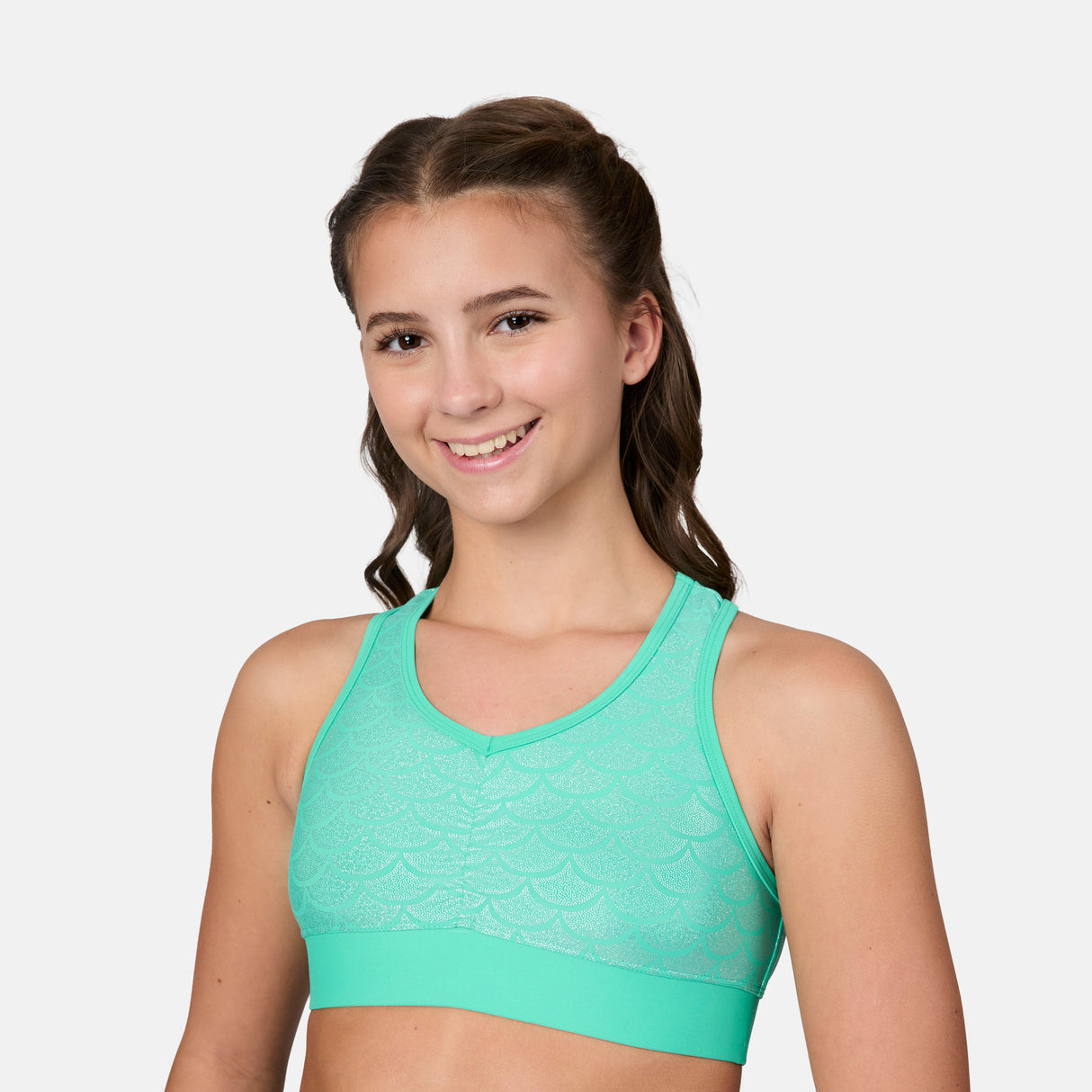 Girls' Foil Mermaid Rash Guard and Bikini Swim Set