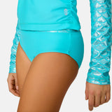 Girls' Foil Mermaid Rash Guard and Bikini Swim Set
