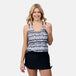 Women's Ikat Double Strap Cut Out Blouson Tankini Top