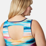Women's Plus Size Horizon Full Side Shirring Tankini Top