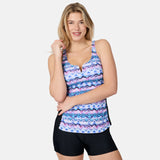 Women's Ikat Notch Front Tankini Top