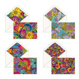 Laurel Burch Florals - Boxed Blank Note Cards – Set of 16 in a Keepsake Gift Box