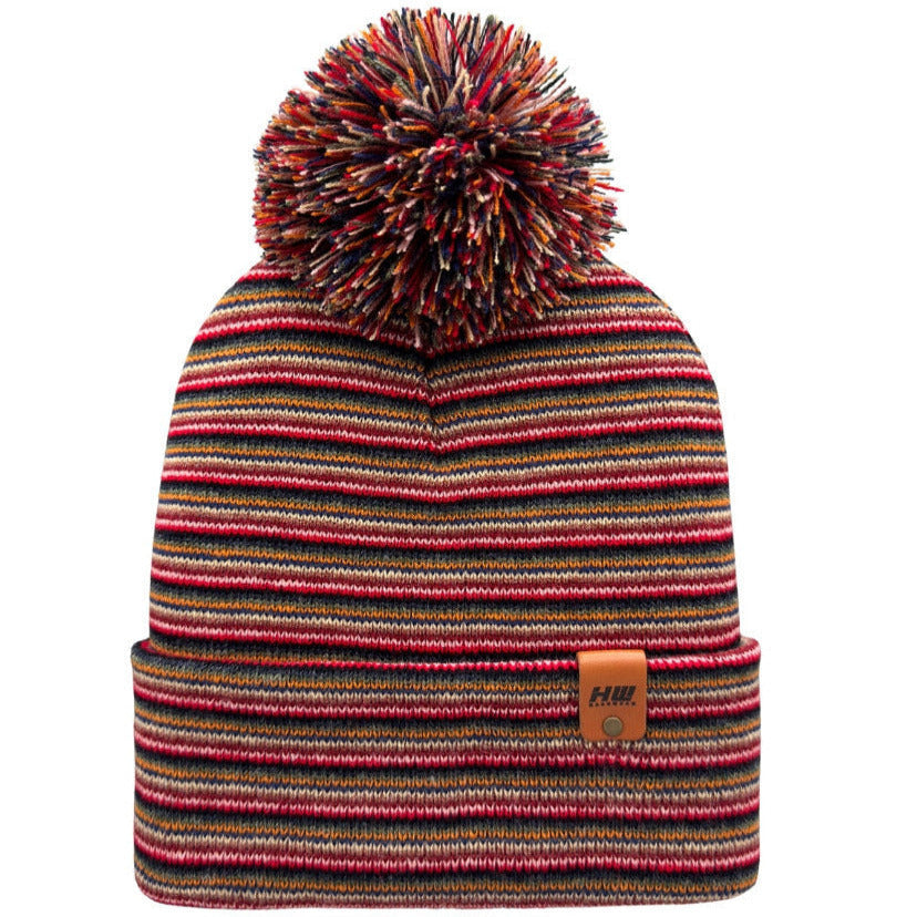 Classic Cuffed Pom Pom Beanie, Multi Color