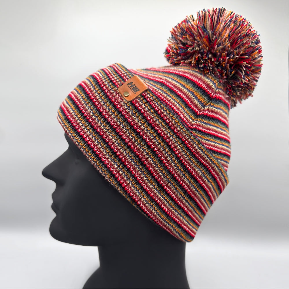 Classic Cuffed Pom Pom Beanie, Multi Color