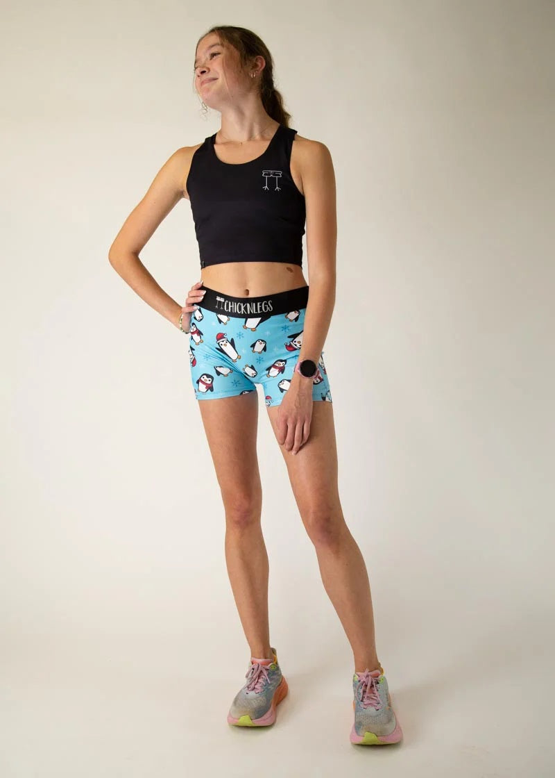 Women's Slippery Bois Penguins 3" 2-Pocket Compression Shorts