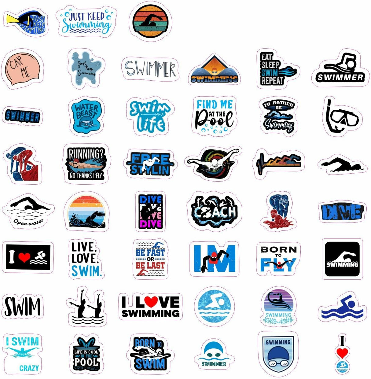 93 Swimming Stickers Collection