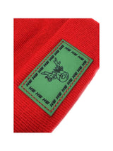 Haakwear Exclusive Christmas Reindeer H-Stitch Beanie - Limited Edition, Christmas Hat Collection, RED