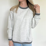 Heather Grey Oversized Varsity Crew