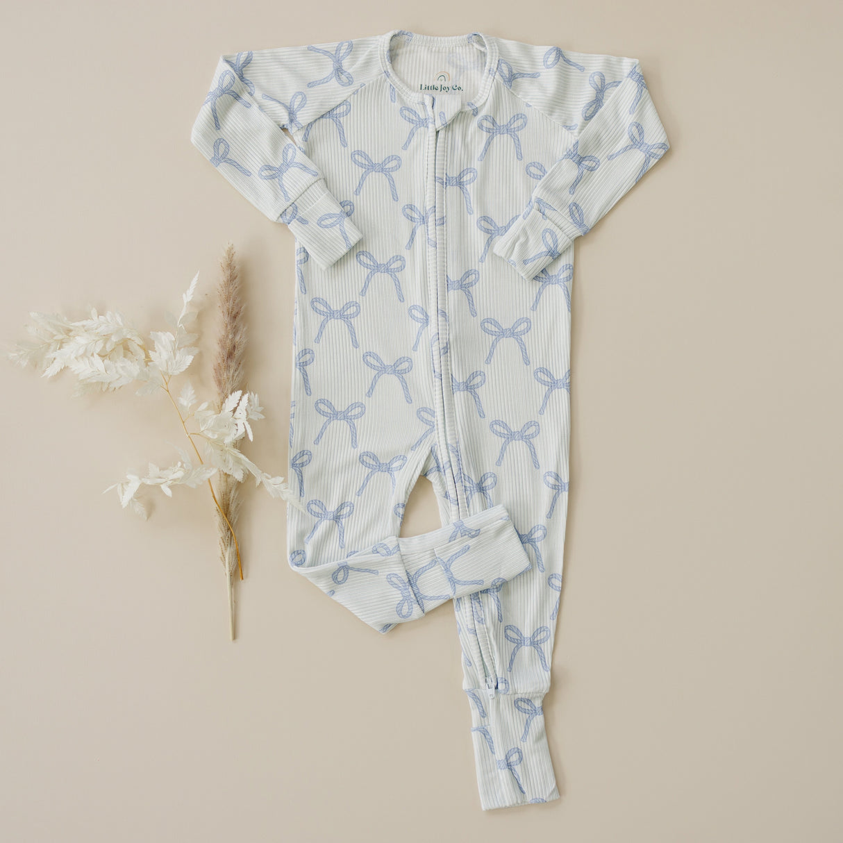 Blue Belle Ribbed Bamboo Zippy Pajamas