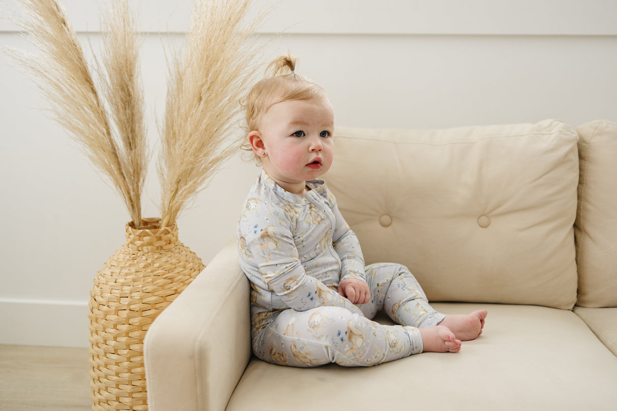 Bunny Blossoms Bamboo Zippy Pajamas