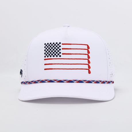American Flag Rope Flat Bill Hat