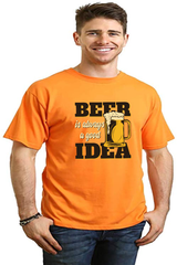 Beer Idea Men's Bamboo Viscose/Organic Cotton Short Sleeve Graphic T-Shirt
