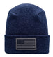 American Flag Beanie - H-Stitch Circular Knit Cuffed Beanie - Patented Design and Made in USA