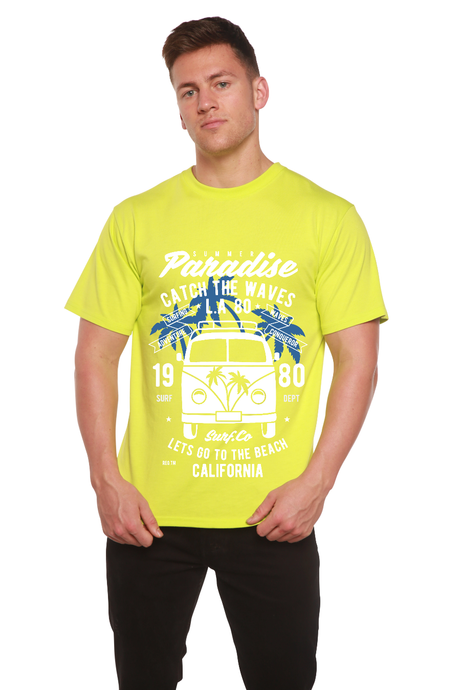 Catch The Waves Men's Bamboo Viscose/Organic Cotton Short Sleeve Graphic T-Shirt