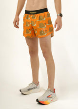 Men's Snails Pace 4" Half Split Shorts (Orange) Medium
