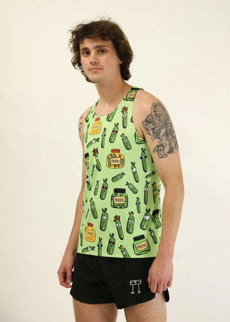 Men's Pickles Performance Singlet (Green) XS S M L XL