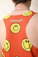 Men's Smileys Performance Singlet (Orange) XS S M L XL
