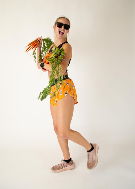 Women's Bad Bunny 1.5" Split Shorts (Orange)