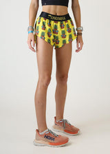 Women's Pineapple Express 1.5" Split Shorts (Yellow) XXS, XS, S, M, L, XL