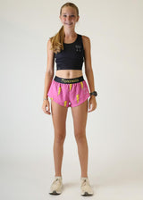 Women's Pink Bolts 1.5" Split Shorts (Pink)