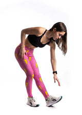 Women's Hot Pink Bolt Leggings XS S M L XL