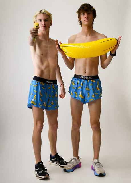 Men's Blue Bananas 2" Half Split Shorts (XS, S, M, L, XL)