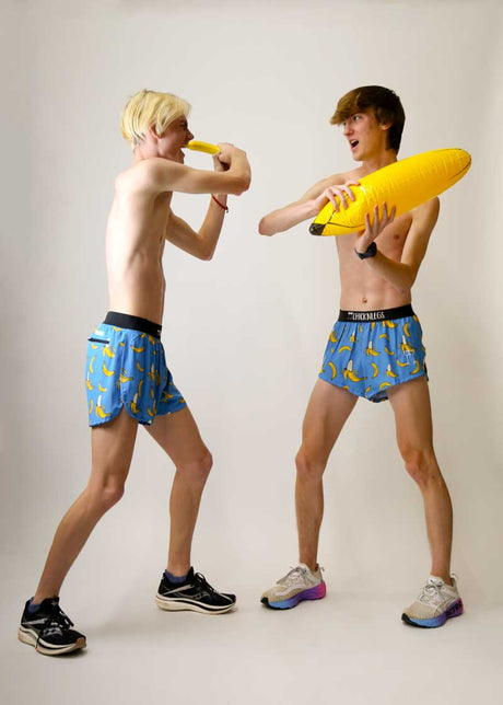 Men's Blue Bananas 2" Half Split Shorts (XS, S, M, L, XL)
