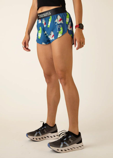 Women's Blue Sharks 1.5" Split Shorts XXS, XS, S, M, L, XL