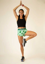Women's Sea Turtles 1.5" Split Shorts (Blue/Green)