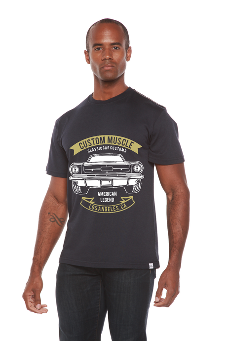Custom Muscle Men's Bamboo Viscose/Organic Cotton Short Sleeve Graphic T-Shirt