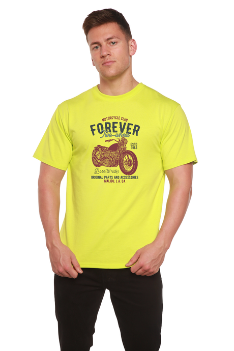FOREVER TWO WHEEL Men's Bamboo Viscose/Organic Cotton Short Sleeve Graphic T-Shirt