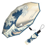 Hokusai "The Great Wave" Travel Umbrella – Compact, One-Touch Open & Close