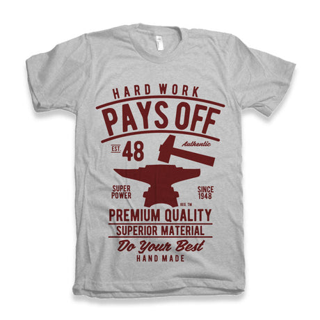 Hard Work Pays Men's Bamboo Viscose/Organic Cotton Short Sleeve Graphic T-Shirt