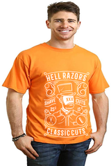 Hell Razors Men's Bamboo Viscose/Organic Cotton Short Sleeve Graphic T-Shirt
