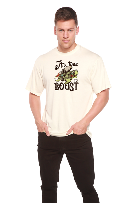 It`s time to BOOST Men's Bamboo Viscose/Organic Cotton Short Sleeve Graphic T-Shirt
