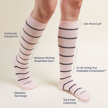 Knee-High Compression Socks – Stripes