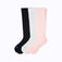 Knee-High Compression Socks – 3 Pack Solids Black/Rose/White