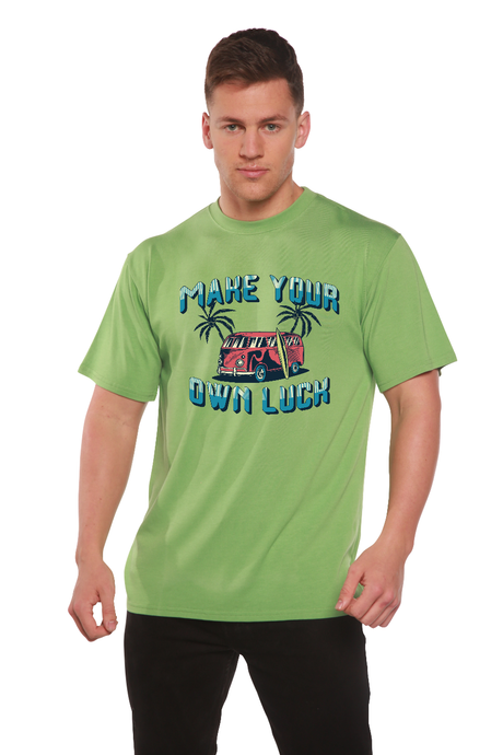 Make your own luck Men's Bamboo Viscose/Organic Cotton Short Sleeve Graphic T-Shirt