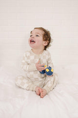 Neutral Checker Bamboo Zippy Romper *18/24 months left