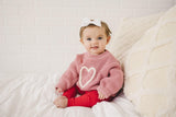 Pink Heart Hand Embroidered Sweater