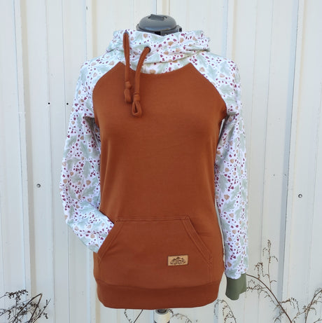 Women's Rust Acorn Floral Hoodie