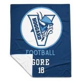 Hoggard Vikings Football Plush Fleece Blanket — Custom Name + Team Number