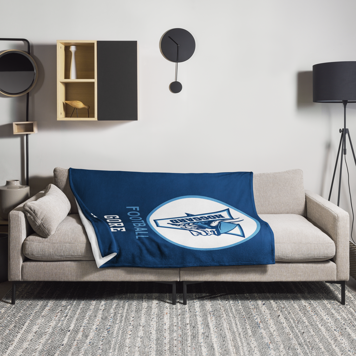 Hoggard Vikings Football Plush Fleece Blanket — Custom Name + Team Number