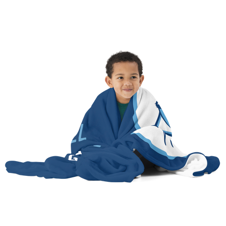 Hoggard Vikings Football Plush Fleece Blanket — Custom Name + Team Number