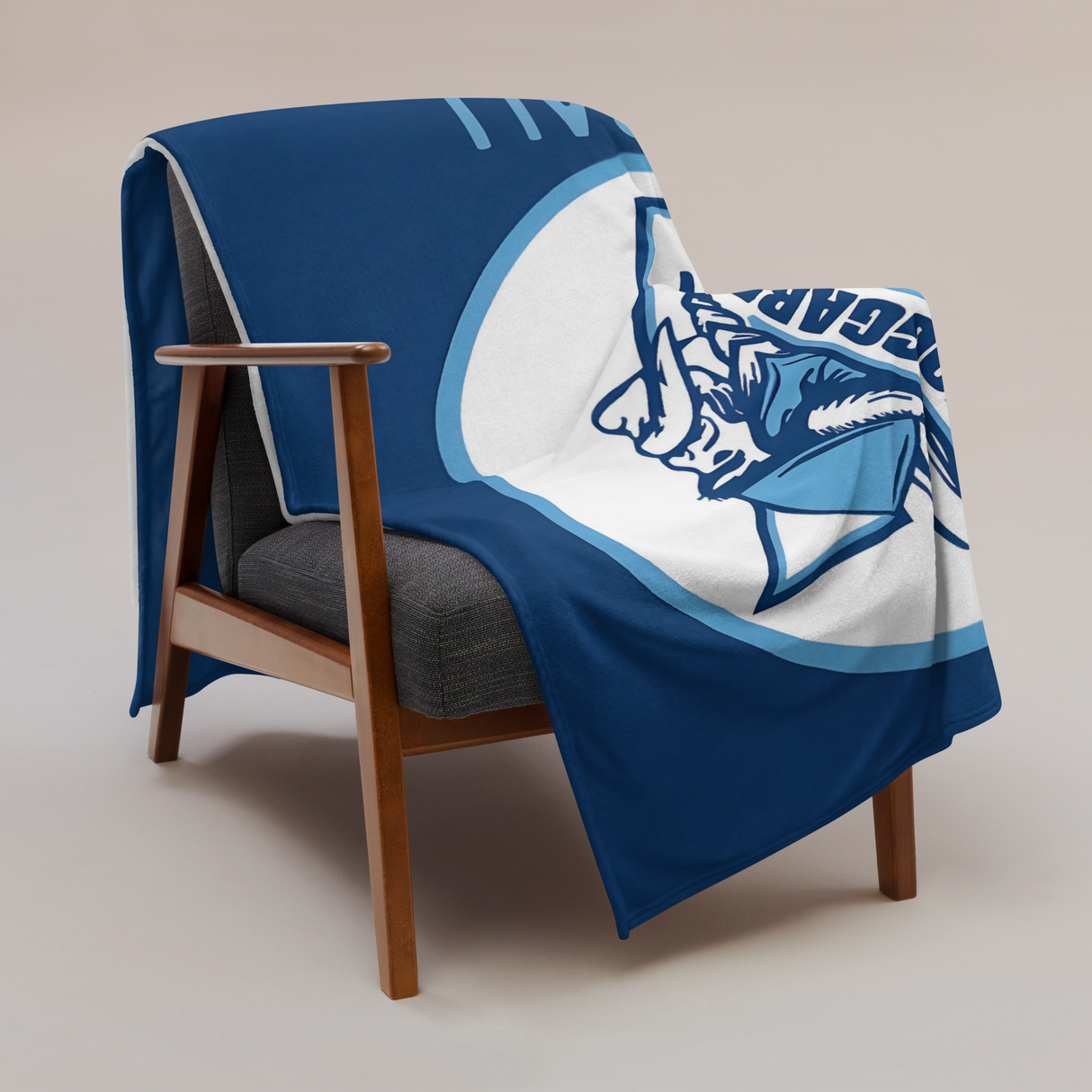 Hoggard Vikings Football Plush Fleece Blanket — Custom Name + Team Number