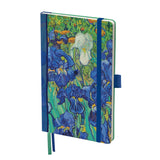 van Gogh Irises - Dot Grid Journal – Hardcover, Pockets, Ribbon Bookmarks