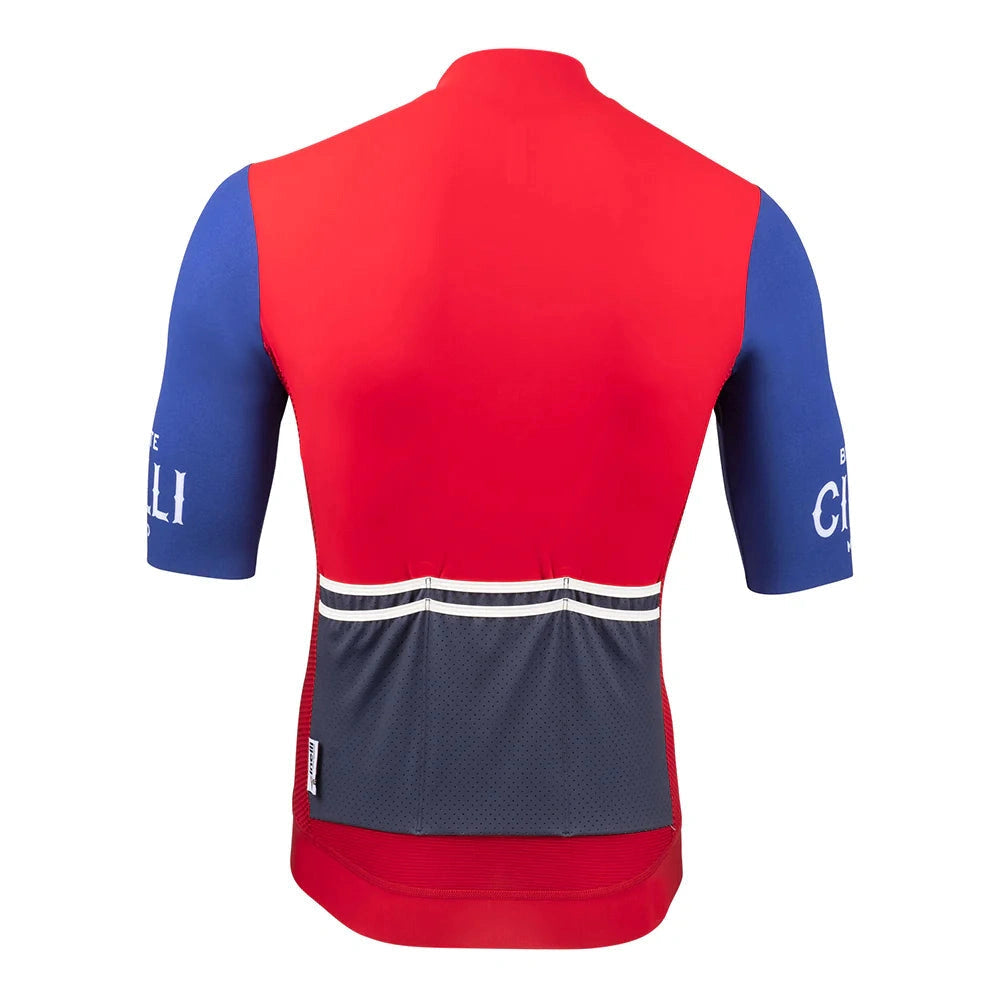 Cinelli Supercorsa Men's Cycling Jersey (Red/Blue)
