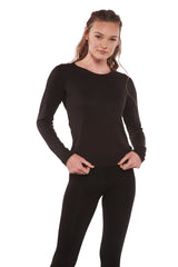 Clearance Women's Scoop Neck 100% Bamboo Viscose Long Sleeve Shirt